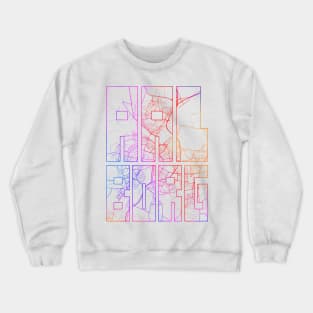 Aalborg, Jutland, Denmark City Map Typography - Colorful Crewneck Sweatshirt